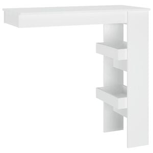 vidaXL N&aacute;stenn&yacute; barov&yacute; st&ocirc;l biely 102x45x103,5 cm spracovan&eacute; drevo