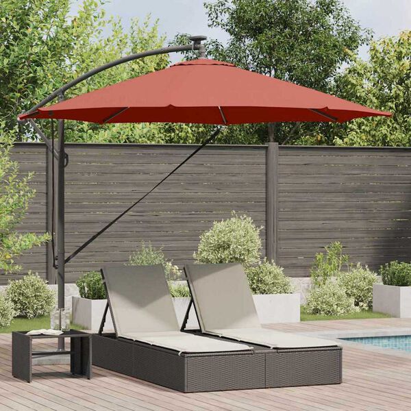 vidaXL Kantileverový banánový parasol Tehlová 294 x 294 x 248 cm