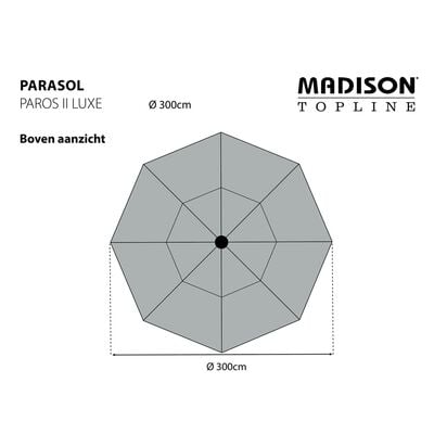 Madison Slnečník Paros II Luxe 300 cm žiarivý zlatý