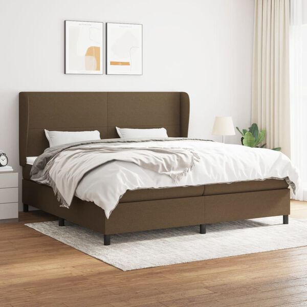 vidaXL Boxspring posteľ s matracom tmavohned&aacute; 200x200 cm l&aacute;tka