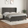 vidaXL Posteľn&yacute; r&aacute;m boxspring s matracom tmavosiv&yacute; 180x200 cm zamat