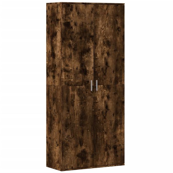 vidaXL Vysoká skrinka dymový dub 80x35x180 cm kompozitné drevo