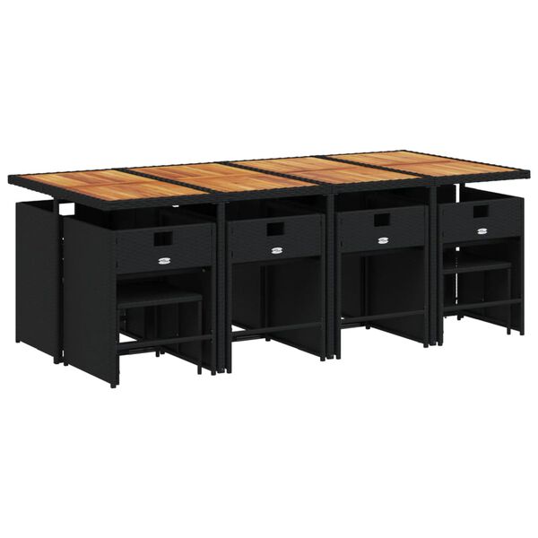 vidaXL 13-dielna z&aacute;hr. jed&aacute;lensk&aacute; s&uacute;prava s vank&uacute;&scaron;mi čierna polyratan