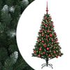 vidaXL Umel&yacute; vianočn&yacute; stromček s guľami 120 cm 150 LED Tepl&aacute; biela