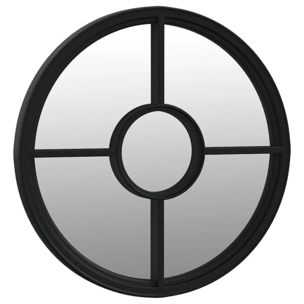 vidaXL Zrkadlo čierne 60x4 cm železo okrúhle interiérové