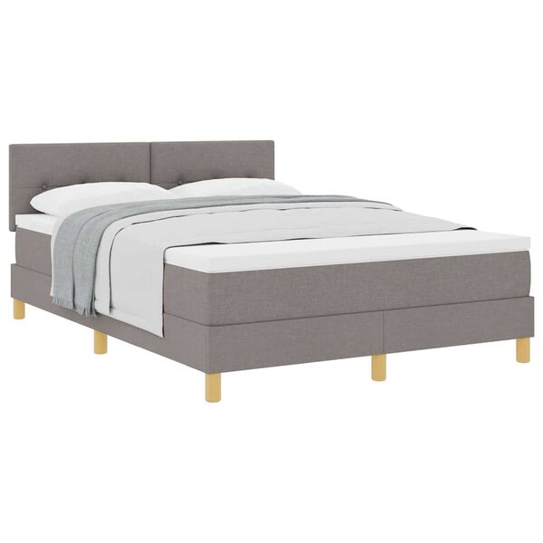 vidaXL Posteľ boxspring s matracom Sivohnedá 140 x 190 cm látka