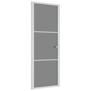 vidaXL Vn&uacute;torn&eacute; dvere 76x201,5 cm biele ESG sklo a hlin&iacute;k