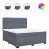 vidaXL Posteľný rám boxspring s matracom tmavosivý 180x200 cm zamat