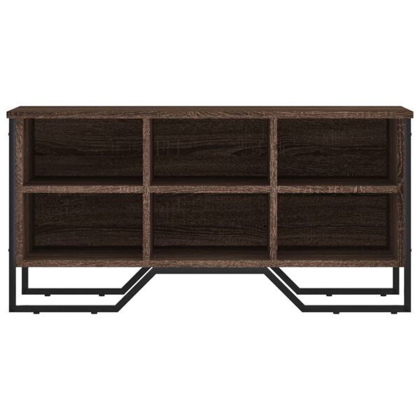 vidaXL Botník hnedý dub 90x38x45,5 cm kompozitné drevo