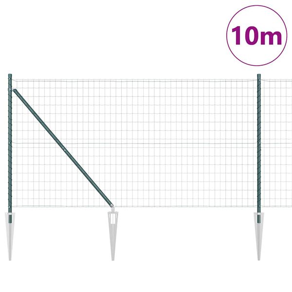 vidaXL Plot s podperou Zelen&aacute; 1,4 x 10 m Ocel a PVC