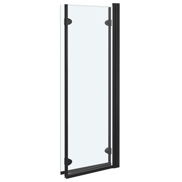 vidaXL Skladací sprchový kút 3 panely 130x138 cm ESG čierny