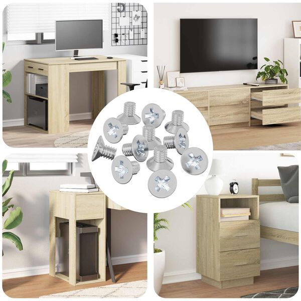 vidaXL Z&aacute;pustn&eacute; hlavy skrutiek 12 pcs Strieborn&aacute; M4 x 6 mm Železo