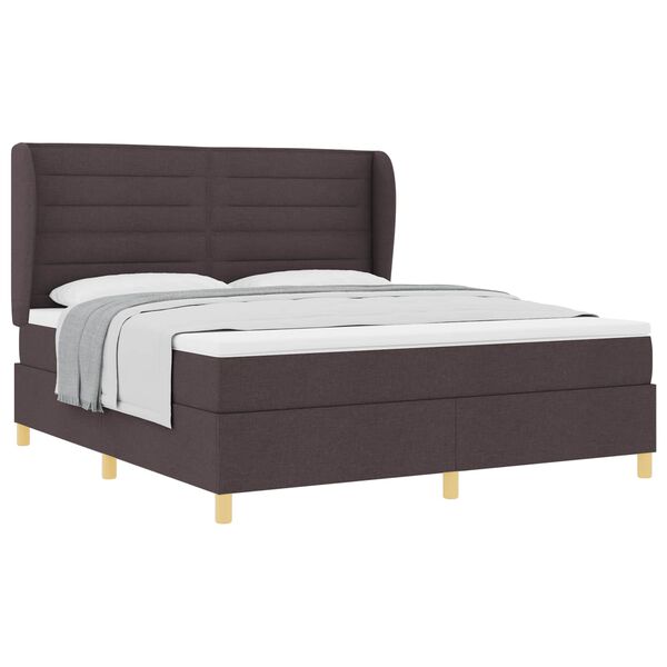 vidaXL Boxspring posteľ s matracom tmavo&scaron;ed&aacute; 90x190 cm Tmavo hned&aacute;