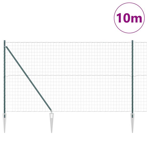 vidaXL Plot s podperou Zelen&aacute; 1,6 x 10 m Ocel a PVC