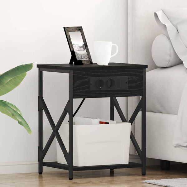 vidaXL Nočn&yacute; stol&iacute;k Čierny dub 41 x 31 x 51 cm Kompozitn&eacute; drevo