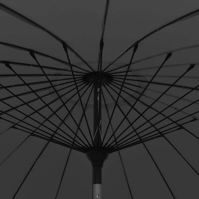 vidaXL Vonkajší slnečník s hliníkovou tyčou 270 cm, čierny