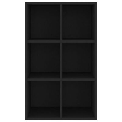 vidaXL Knižnica/komoda, čierna 66x30x97,8 cm, kompozitné drevo