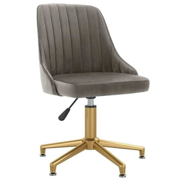 vidaXL Otočn&aacute; jed&aacute;lensk&aacute; stolička bledosiv&aacute; zamatov&aacute;