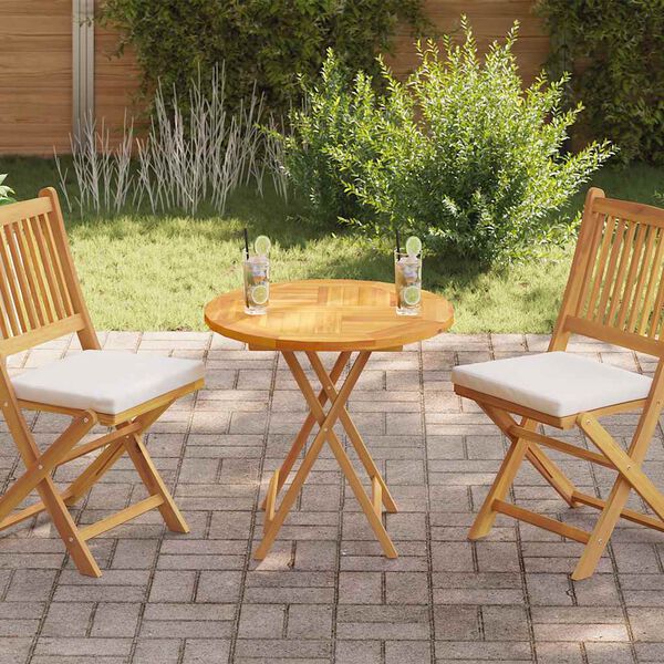 vidaXL Stolová doska, tíkový masív, okrúhla 2,5 cm, 70 cm