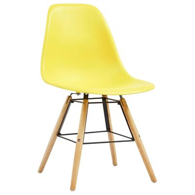 vidaXL Jedálenské stoličky 4 ks, žlté, plast