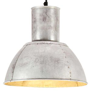 vidaXL Z&aacute;vesn&aacute; lampa 25 W, strieborn&aacute;, okr&uacute;hla 28,5 cm E27
