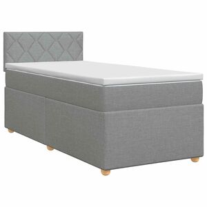 vidaXL Posteľ boxspring s matracom Svetlosiv&aacute; 90 x 190 cm L&aacute;tka