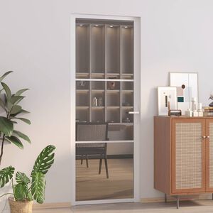 vidaXL Vn&uacute;torn&eacute; dvere 76x201,5 cm biele ESG sklo a hlin&iacute;k