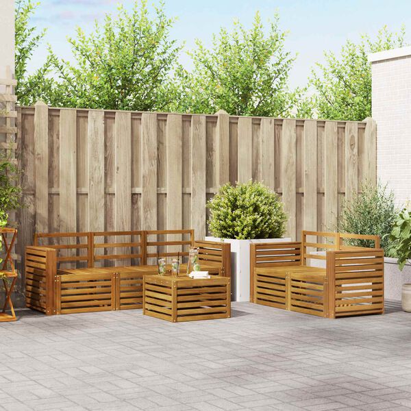 vidaXL S&uacute;pravy pohoviek 6 pcs Pr&iacute;rodn&aacute; Pevn&eacute; ak&aacute;ciov&eacute; drevo