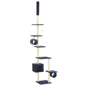 vidaXL &Scaron;krabadlo pre mačky so sisalov&yacute;mi stĺpikmi 260 cm, tmavomodr&eacute;