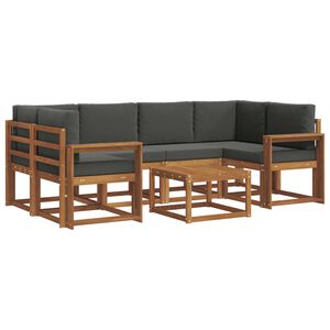 vidaXL Z&aacute;hradn&aacute; s&uacute;prava gaučov s vank&uacute;&scaron;om 7 pcs Pr&iacute;rodn&aacute; a antracitov&aacute;