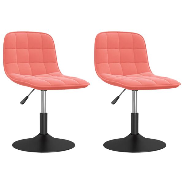 vidaXL Otočn&eacute; jed&aacute;lensk&eacute; stoličky 2 ks ružov&eacute; zamatov&eacute;
