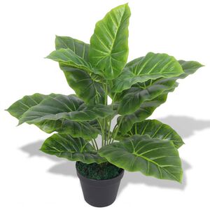 vidaXL Umel&aacute; rastlina, kolok&aacute;zia s kvetin&aacute;čom 45 cm, zelen&aacute;