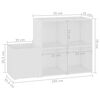 vidaXL Skrinka na topánky, biela 105x35,5x70 cm, kompozitné drevo