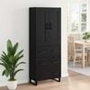 vidaXL Highboard Čierny dub 69,5 x 34 x 180 cm Kompozitn&eacute; drevo