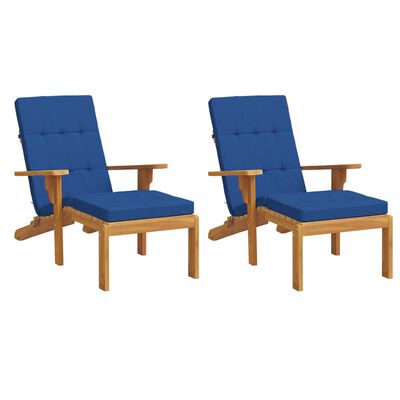 vidaXL Podušky na terasové stoličky 2 ks kráľ. modré oxfordská látka