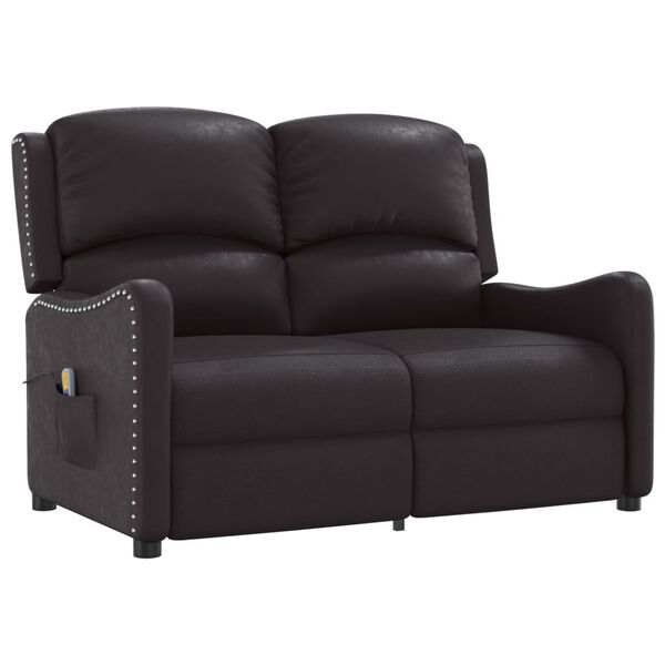 vidaXL 2-miestne skl&aacute;pacie mas&aacute;žne kreslo, čierne, leskl&aacute; umel&aacute; koža