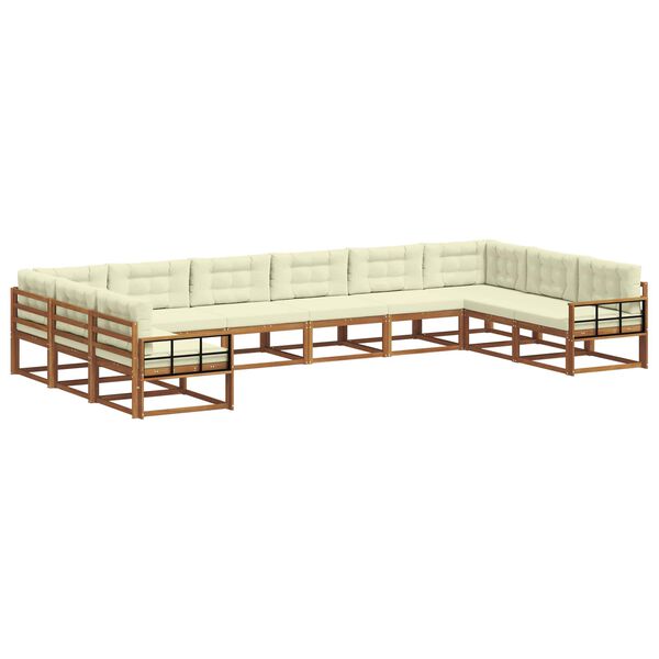 vidaXL Z&aacute;hradn&aacute; s&uacute;prava gaučov s vank&uacute;&scaron;om 10 pcs Pr&iacute;rodn&aacute; a kr&eacute;mov&aacute;