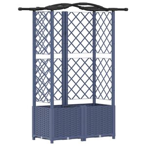vidaXL Vyv&yacute;&scaron;en&yacute; z&aacute;hon s mriežkou a strechou Siv&aacute; 122 x 40 x 138 cm PP