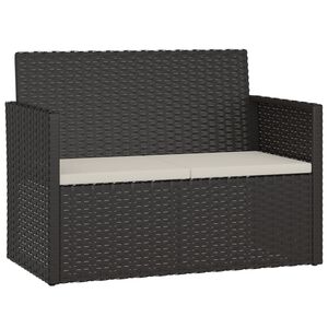 vidaXL Z&aacute;hradn&aacute; lavička s vank&uacute;&scaron;mi čierna 105 cm polyratan