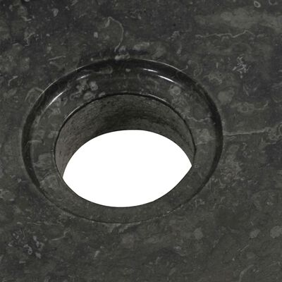vidaXL Kúpeľňová skrinka s mramorovým umývadlom teakový masív čierna