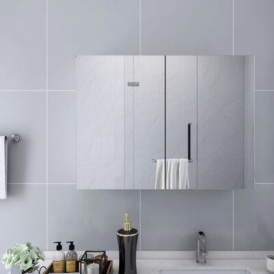 vidaXL Kúpeľňová skrinka so zrkadlom, biela 80x15x60 cm, MDF