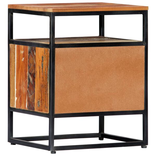 vidaXL Nočn&yacute; stol&iacute;k 40x30x50 cm, recyklovan&yacute; mas&iacute;v a oceľ