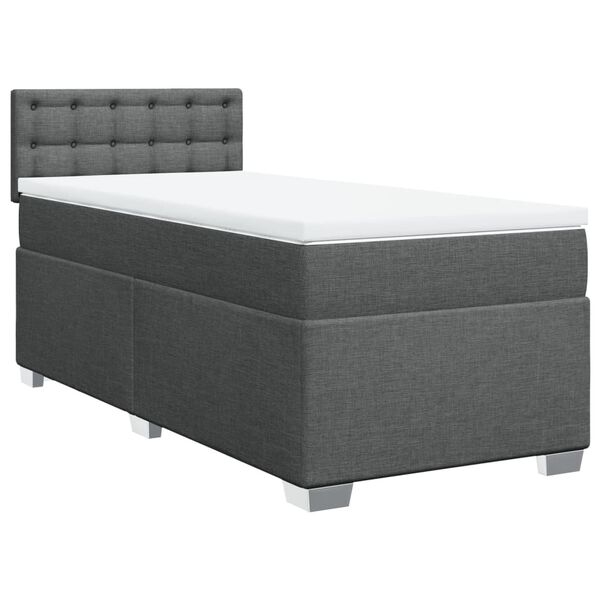 vidaXL Boxspring posteľ s matracom tmavosiv&aacute; 100x200 cm l&aacute;tka
