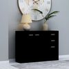 vidaXL Komoda, čierna 105x30x75 cm, kompozitné drevo