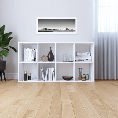 vidaXL Knižnica/komoda, biela 66x30x130 cm, kompozitné drevo