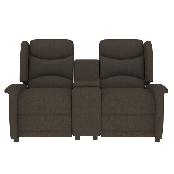 vidaXL 2-miestne sklápacie masážne kreslo+držiak na poháre, hnedé