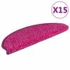vidaXL Schodov&eacute; rohože 15 ks 65x21x4 cm ružov&eacute; polkruhov&eacute; veľk&eacute;