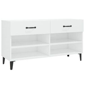 vidaXL Botn&iacute;k leskl&yacute; biely 102x35x55 cm spracovan&eacute; drevo