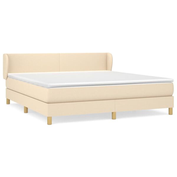 vidaXL Posteľn&yacute; r&aacute;m boxspring s matracom kr&eacute;mov&yacute; 160x200 cm l&aacute;tka