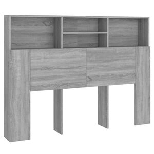 vidaXL Čelo postele so skrinkou siv&yacute; dub sonoma 140x19x103,5 cm